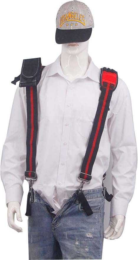 Cedriany Tool Belt Suspenders for Work Belt Suspenders Heavy Duty Padded with Attachment Loops for Men