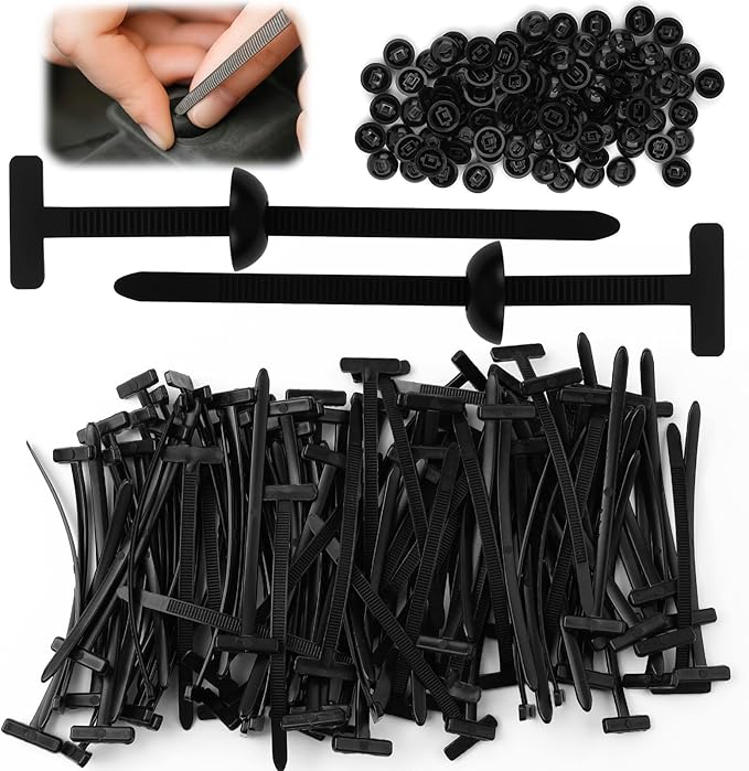 50PCS Heavy Duty Nylon Universal Cable Tie Buckle Self-Locking Nylon Zip Ties | Universal Cable Tie Buckle Holder | UV Resistant & Weatherproof Black Zipties for Automotive Repair DIY Fastening Tools