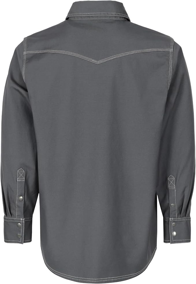 BOCOMAL FR Welding Shirts Heavyweight Stretch Canvas Snaps Down Reinforced Stitching Western Style Fire Resistant Jackets