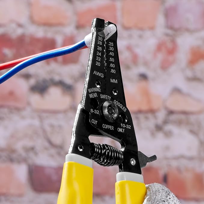 KATA Wire Stripper Wire Cutter - 7 Inch Wire Crimpers Stripping Tool Cutting Plier for 20-30 AWG Solid and 22-32 AWG Stranded Wire - Electrical Wire Stripping Crimping Plier Cable Strippers