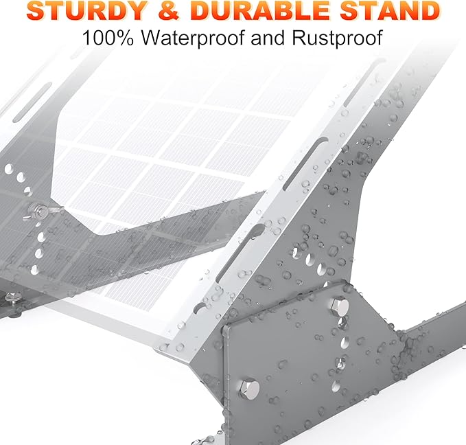 SOLPERK Solar Panel Mount - 13.8in Stand, Angle Adjustable (0-60 Degree), Mounting Brackets for 1 Solar Panel