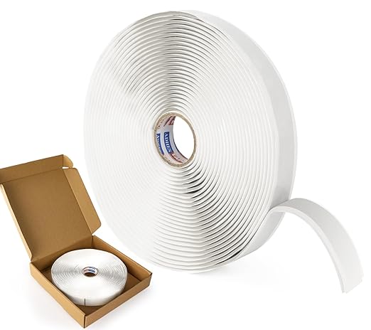 ADHES Premium Butyl Sealant Tape 1/2" x 30 'x 1/8" White Butyl Rubber Sealant Tape for RVs, Vehicles, Marine and Home Repair – Ideal for Headlights, Windows, Doors, and Windshields