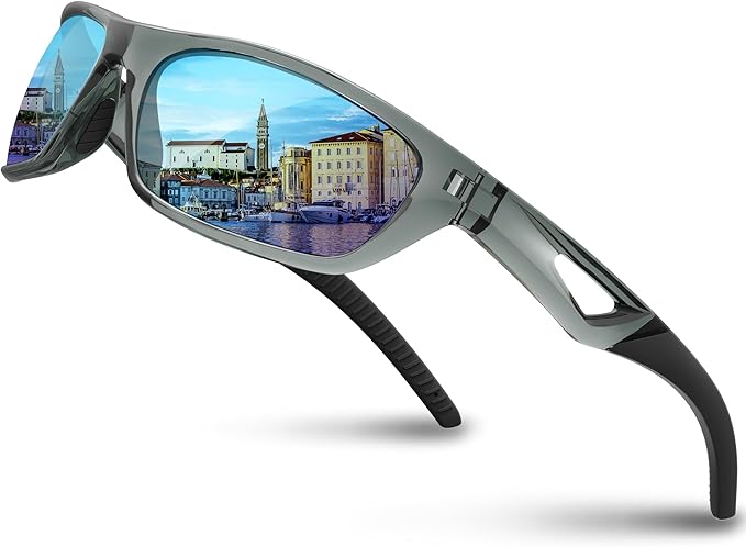 RIVBOS Polarized Sports Sunglasses Driving Sun Glasses Shades for Men Women Tr90 Frame for Cycling Fishing Running RB831