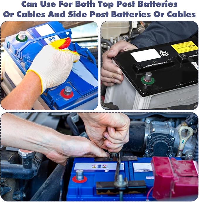 50 Pcs Car Battery Terminal Protector, Anti Corrosion Felt Washers Kit Fiber Felt Washer Battery Corrosion Cleaner for Automotive Marine Battery