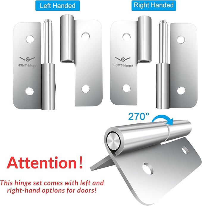 1.8 Inch Lift Off Hinge, Stainless Steel 304, Detachable Slip Joint Flag Hinges for Various Wooden or Metal Boxes, Tool Chests, and More (Left Handed, 18 PCS)