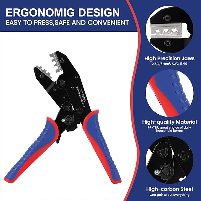 Measureman Solar Crimping Tool Kit, 16 Pieces with Crimper, 13 Pairs Connectors, 2 Pairs Spanner Wrench