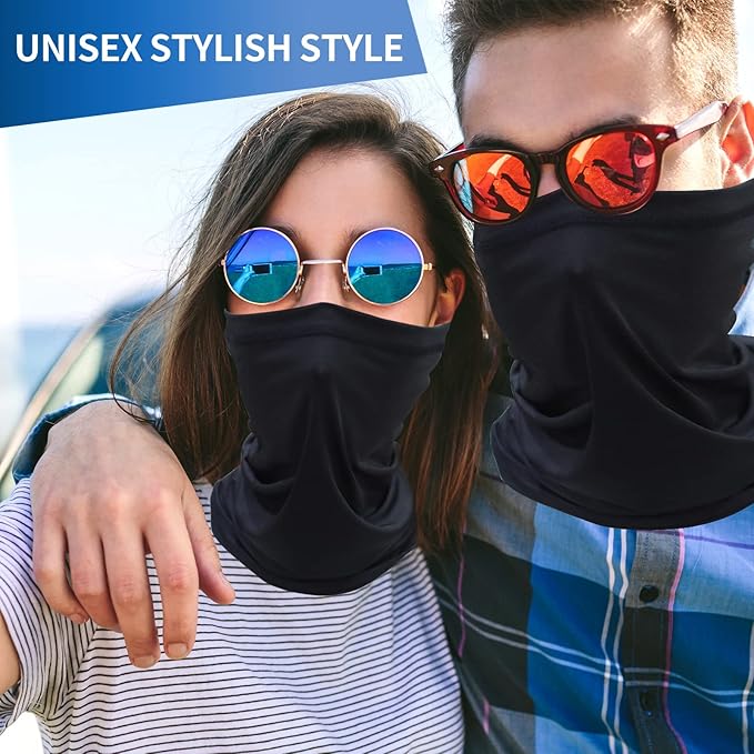 SHEVERCH 6 Pack Neck Gaiter Face Mask Sun Protection Cooling Bandana Face Cover Windproof Dustproof Neck Scarf