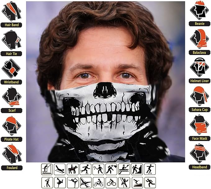 6 Pack Neck Gaiters Tube UV Face Mask Bandana Balaclava Shiesty Magic Scarf Headwear Headbands Wraps for women