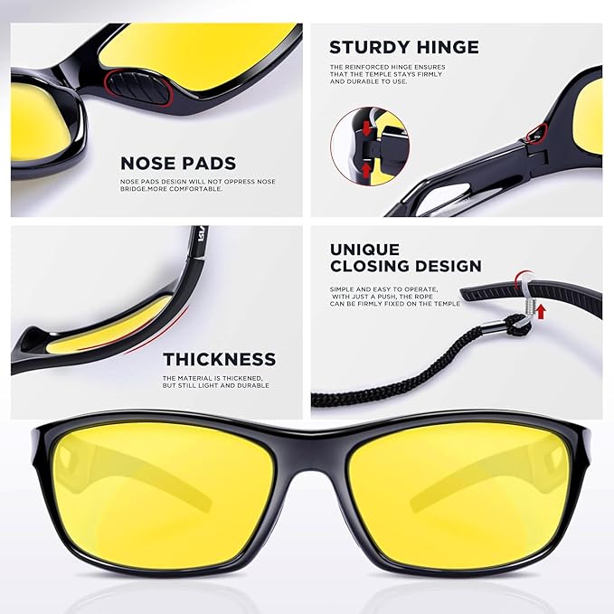 RIVBOS Polarized Sports Sunglasses Driving Sun Glasses Shades for Men Women Tr90 Frame for Cycling Fishing Running RB831
