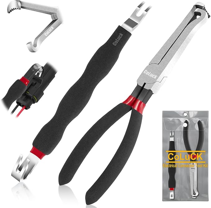 2Pcs Electrical Disconnect Pliers, Electrical Connector Pliers, Electrical Plug Removal Tool Electrical Connector Removal Tool, Automotive Electrical Terminal Connector Separator Removal Tool for Car
