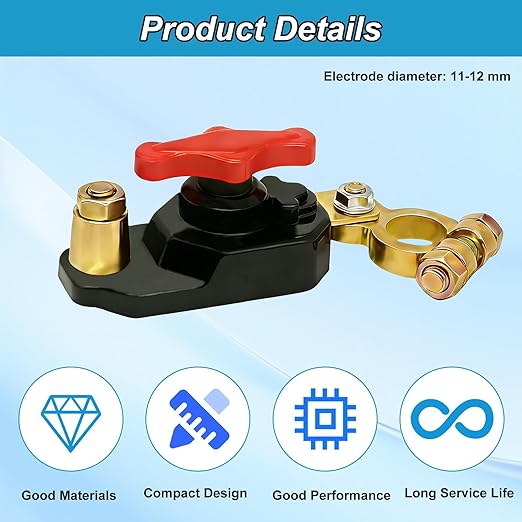 Car Battery Power Cut-Off Switch Breaker, Stable Transmission Adjustable Pure Copper High Conductivity 12v Disconnect Switch Smart Car Switch for Boat Rv Car Truck Supplies