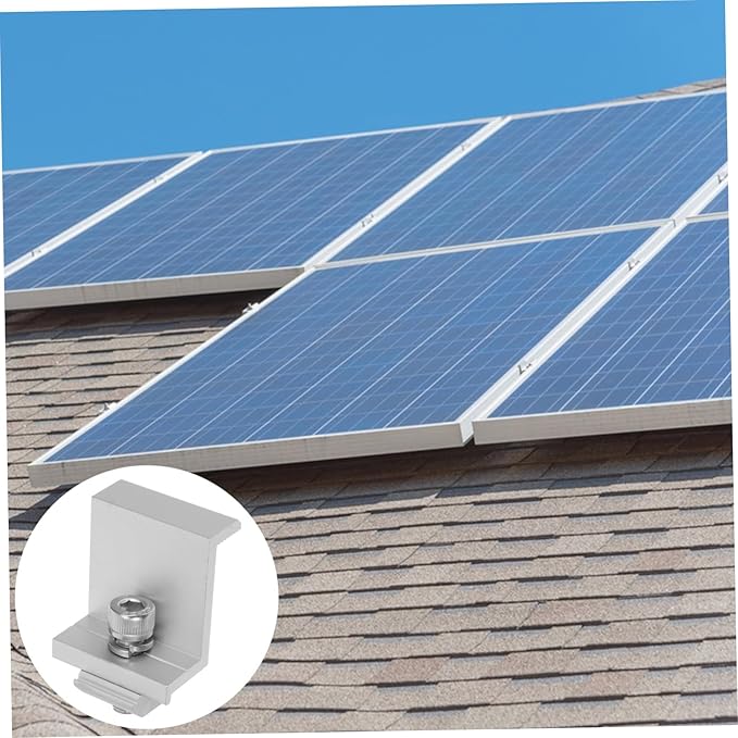 KESYOO 12Pcs Solar Panel Rack Clips Durable Fixed Clamp for Reliable Solar Panel Mounting Easy Installation Mid and End Support Bracket for Outdoor Use