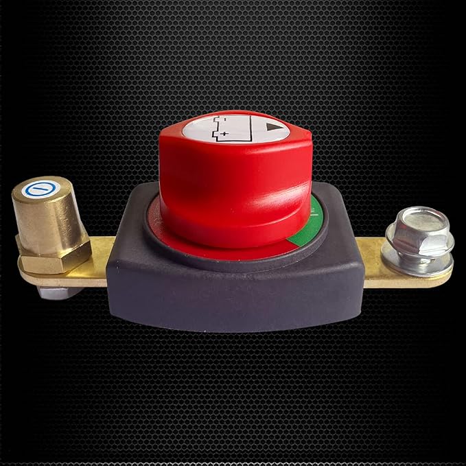 Ampper Side Post Battery Disconnect Switch 12V - 48V, Marine Battery Switch Disconnect Power Cut Shut Off with Adapter for Car, RV and Boat (On/Off)