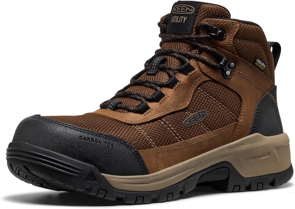 KEEN Utility mens Skokie Hiker Style Mid Height Composite Toe 90 Degree Waterproof