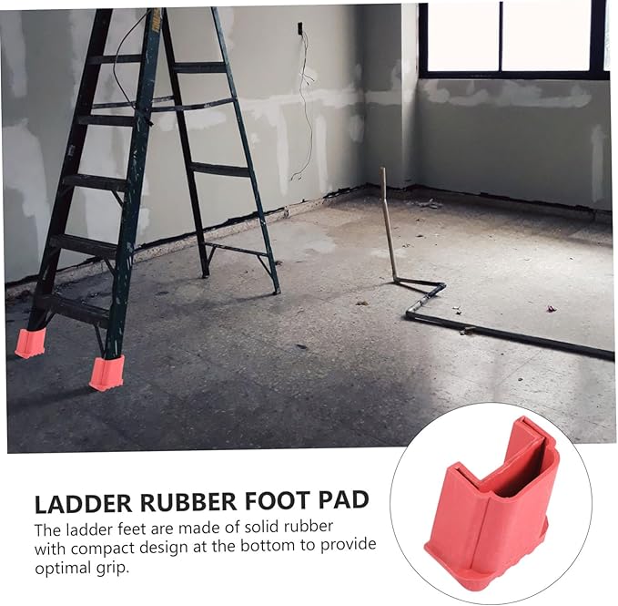4pcs Non-Slip Ladder Rubber Covers Anti-Skid Foot Protectors for Step and Extension Ladders Durable and Wear-Resistant Floors and Reduce Noise
