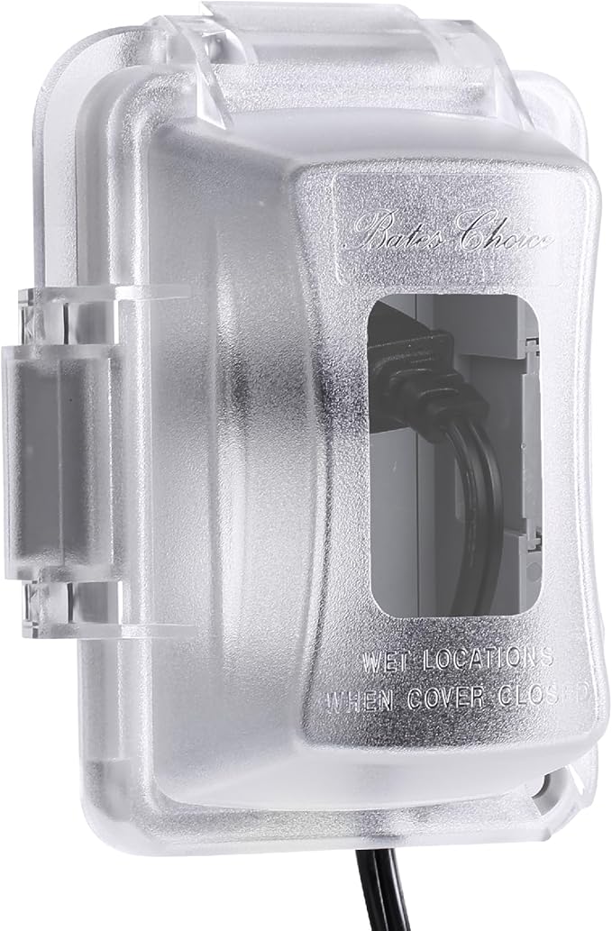 Bates- Weatherproof Electrical Outlet Cover, 1-Gang, Outdoor Plug Cover