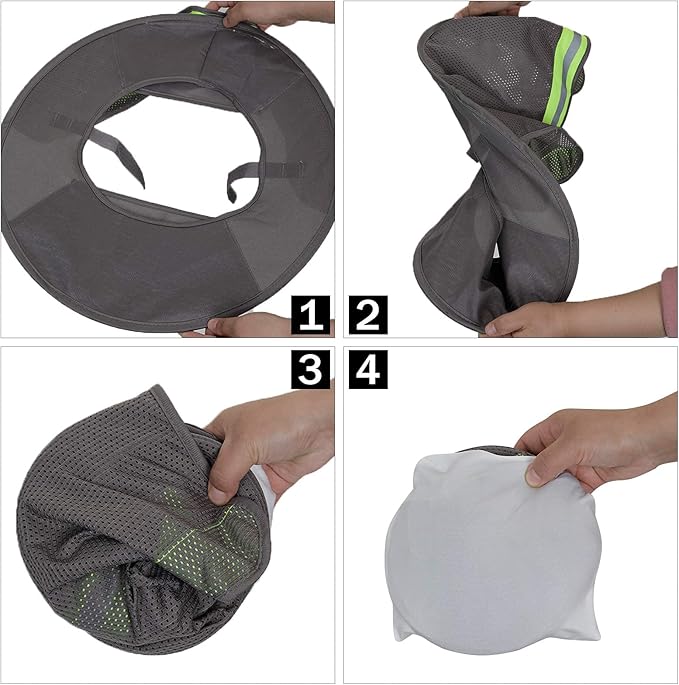 TCCFCCT Hard Hat Sun Shade, Full Brim High Visibility Hard Hat Sun Visor Neck shield and Bandana Face Scarf with Construction Arm Sleeves, Hard Hat Accessories, Hard Hat Not Included, 3 Packs, Grey