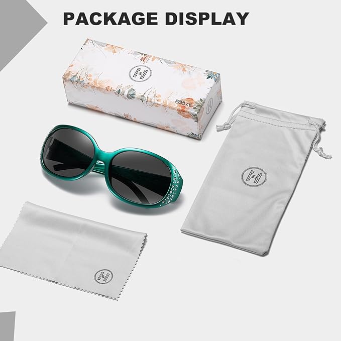 HAOLOTA Night Vision Driving Glasses Women Anti Glare Polarized, Wrap Around Nighttime Safety Glasses UV Protection
