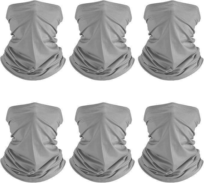 Geyoga 6 Pieces Summer UV Protection Cooling Neck Gaiter Face Clothing Neck Gaiter Mask Scarf Sunscreen Breathable Bandana
