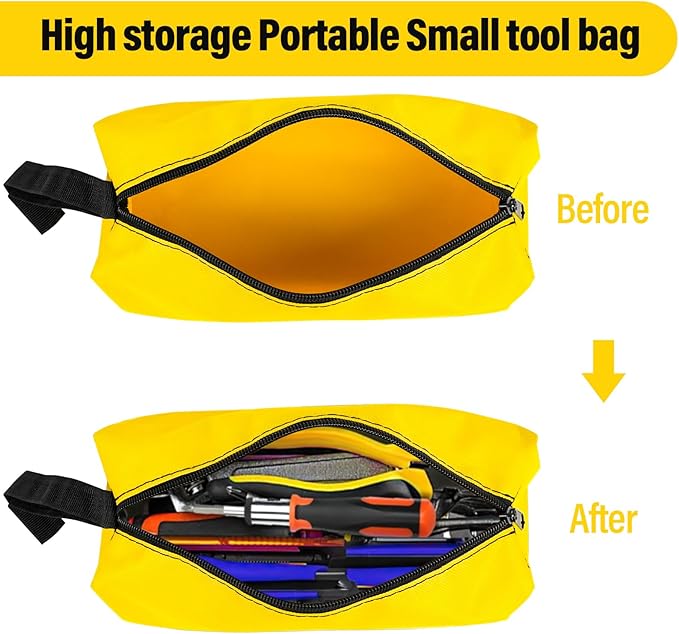 3/5 pack small Tool Organizer bags zipper canvas Pouch screwdriver pencil storage pouches Pockets