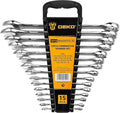 DEKOPRO Combination Wrench Set, SAE, 15-piece, 1/4'' to 1'', 12-Point, Chrome Vanadium Steel, with Plastic Tray