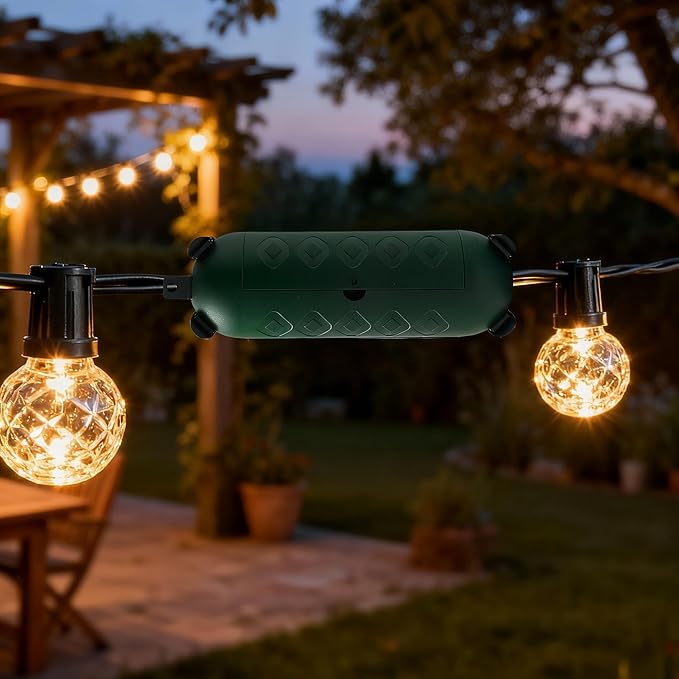 3 Pack Outdoor Extension Cord Cover IP44 Waterproof, Weatherproof Extension Cord Protector Box for Outdoor Plug & Outlet, Ideal for Christmas Lights, Garden Tools, Patio, Green