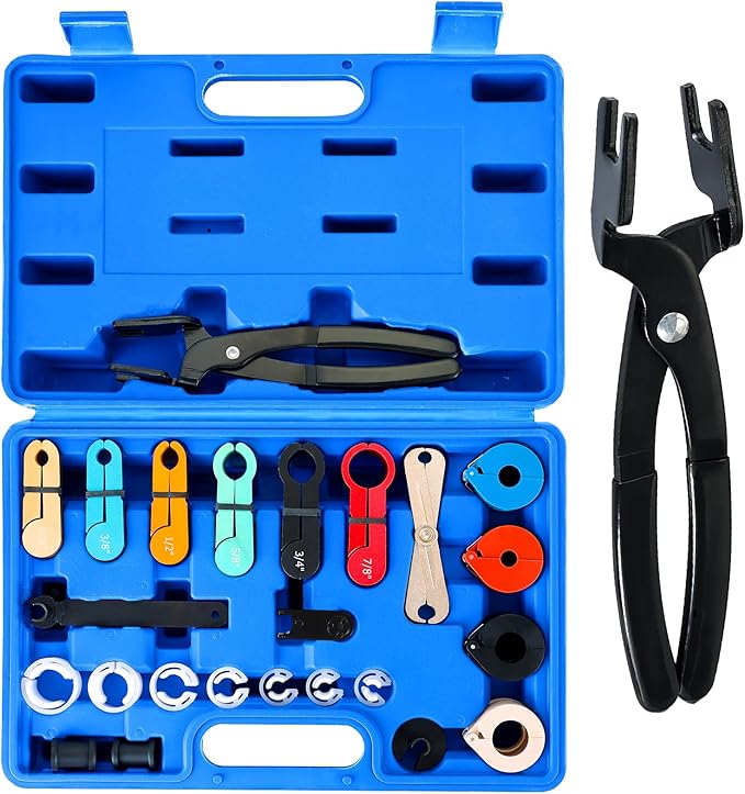 26PCS Fuel Line Disconnect Tool Set | Ac Line Disconnect Tool, Fuel Line Removal Tool, Professional Fuel, A/C, and Transmission Line Removal Set with Quick Disconnect Pliers