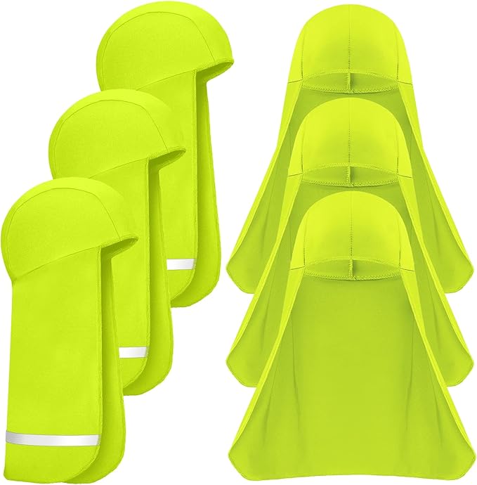Loopeer 6 Pieces Hard Hat Sun Shade Cooling Skull Cap Neck Shade Sun Protector Skull Cap Liner for Men Women