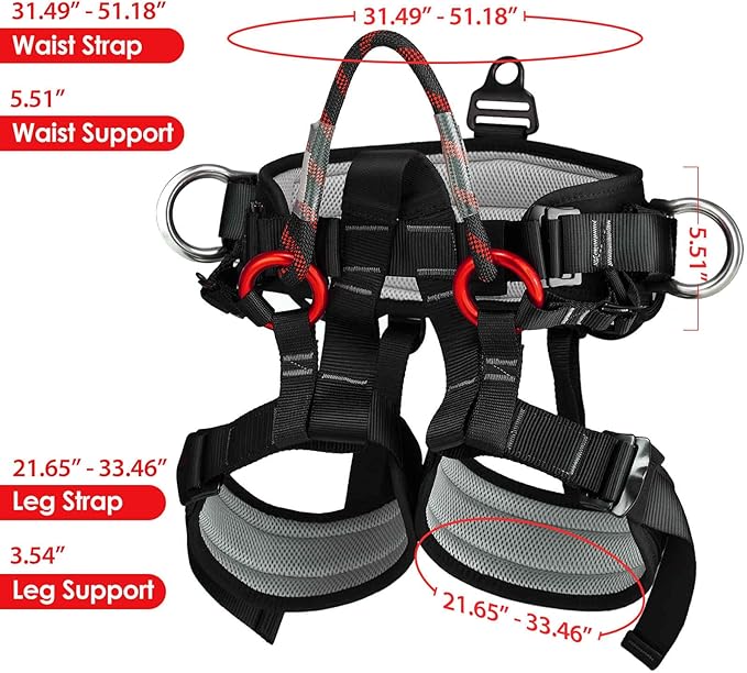 Climbing belts, Thicken Professional Large Size Safety Seat Belts for Tree Climbing, Rescuing Work, Rappelling