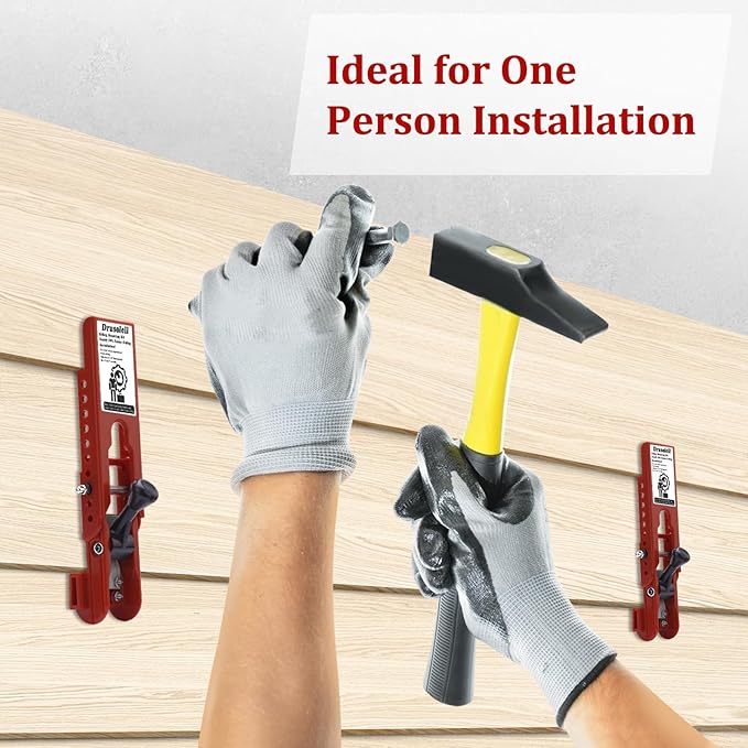Siding Installation Tools, Siding Mounting Kit with Adjustable Reveals, Lap Siding Gauge Made of Polycarbonate Body (Red, 5/16 Inch)