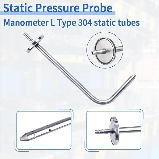 Static Pressure Probes HVAC Fits for Fieldpiece Manometer AMIN2, ADMN2, SDMN5, Pitot Static Tube with Magnetic Flange(2 Pack)