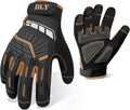 DLY Heavy Duty Work Gloves, Impact Protection Mechanic Gloves, Synthetic Leather Work Gloves, Touchscreen Capable