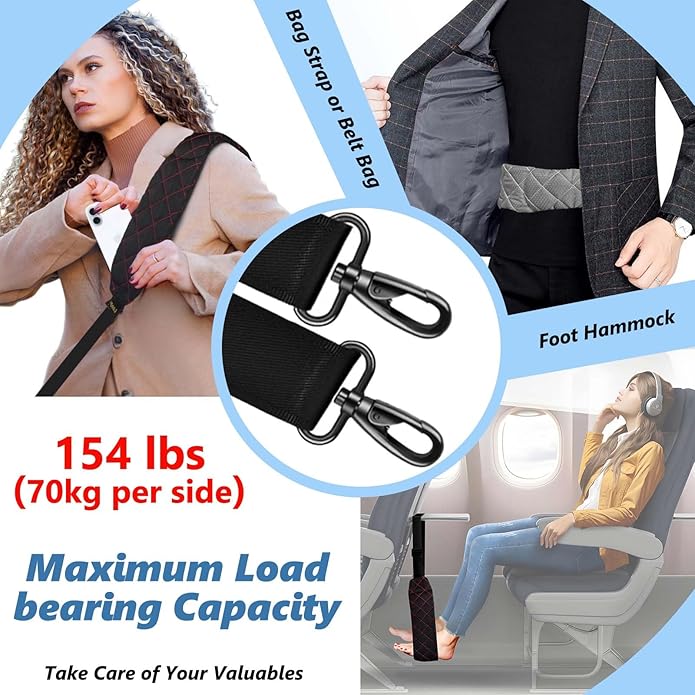 Ultra Comfortable Shoulder Strap Bag Belt with Anti-Theft Pockets and Padded, 2 Tone Reversible Use, Stylish & Secure