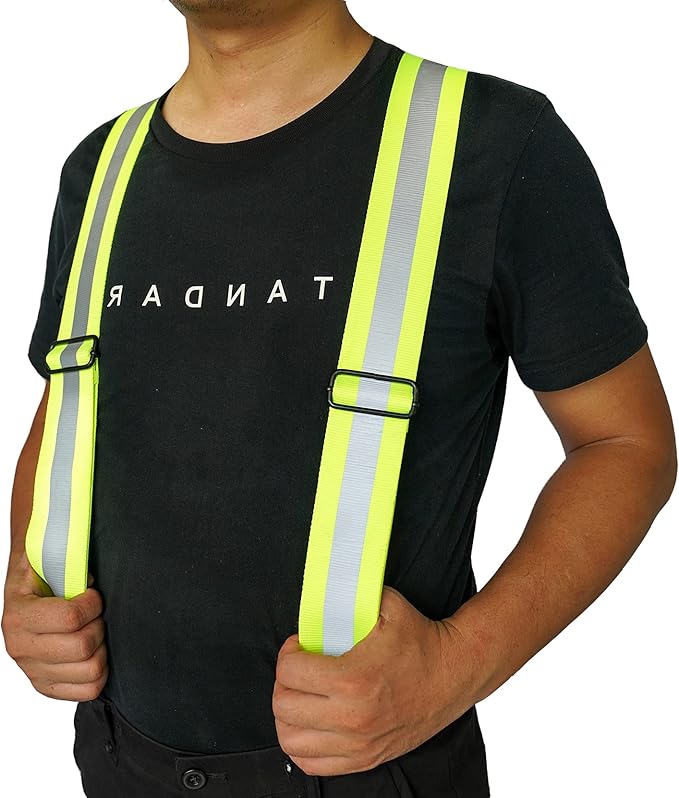 MELOTOUGH Reflective Safety Suspenders|Work Suspenders with Hi Viz Reflective Strip Hold Up Tool Belt Suspenders