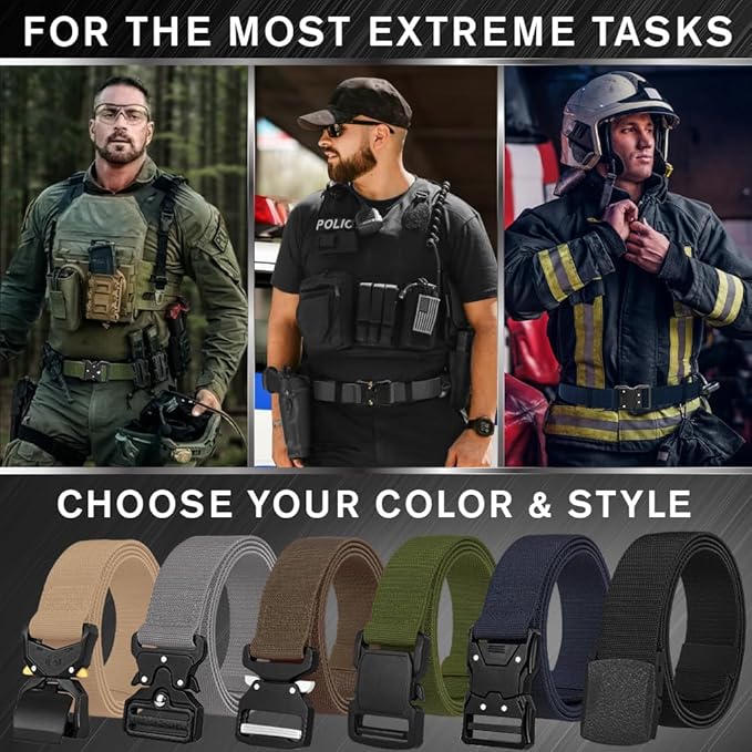 TECEUM Tactical Belt – Heavy-Duty & Quick Release – Military, Work, Rigger, Duty & Utility Belt for Men