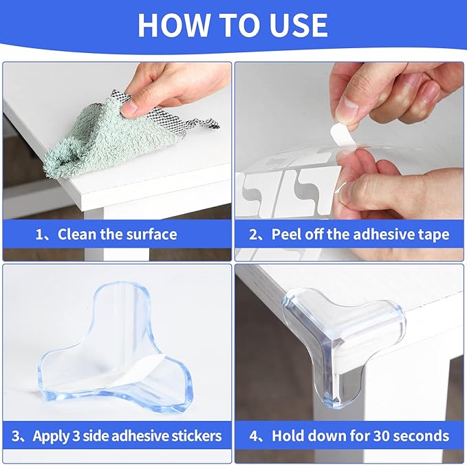 Baby Proofing Corner Protector Baby: 12 Pack Corner Protectors Baby Proof Corner and Edges Protector, Extra Large Clear Table Corner Protectors for Baby Safety Guards Bumpers Cover Sharp Furniture