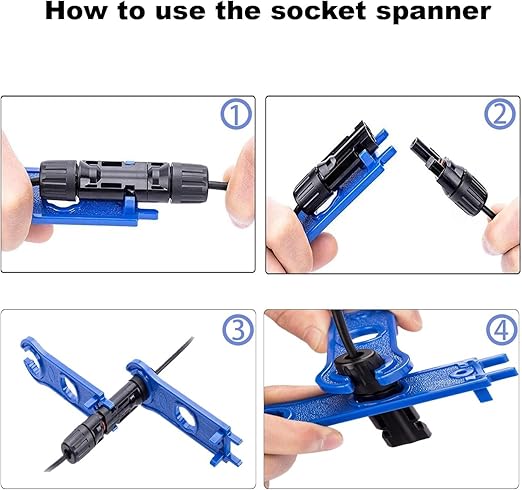 5 Pairs Solar Connectors M-C-4 Male/Female IP67 Waterproof Solar Panel Cable Connectors with Spanners