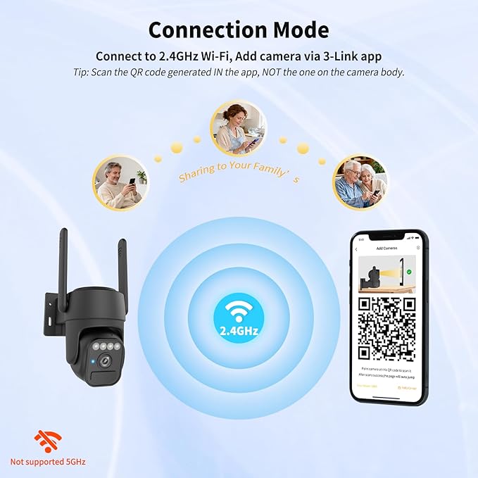 Solar Camera Outdoor Wireless, Wi-Fi Security Cameras for Home, 360° View, Two-Way Talk, Auto Tracking, Light Alarm, Color Night Vision