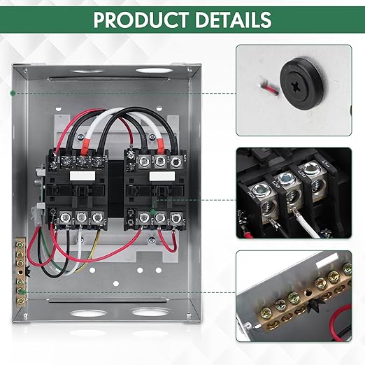 50 Amp Automatic Transfer Switch for RV,Speedboats,Travel Trailer,Camper Van,120V Generator Transfer Switch for Inverter/Shore Power/Generators