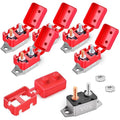 50Amp Automatic Reset Circuit Breaker 12V-24V DC for Automotive Marine Boat Car RV Trailer Solar System with Cover Stud Bolt, IP66 Waterproof (Pack of 6)