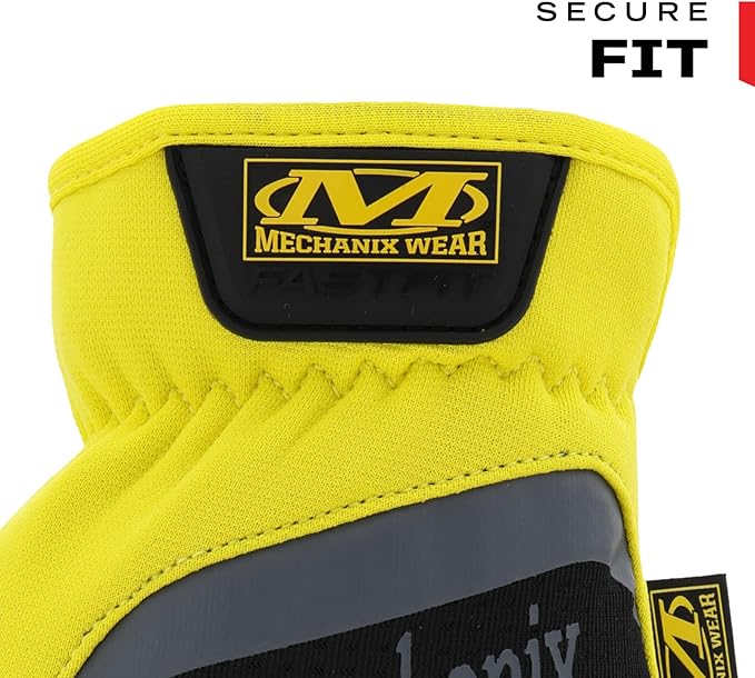 Mechanix Wear: FastFit Work Glove with Elastic Cuff for Secure Fit, Performance Gloves for Multi-Purpose Use, Touchscreen Capable Safety Gloves for Men (Yellow, Small)