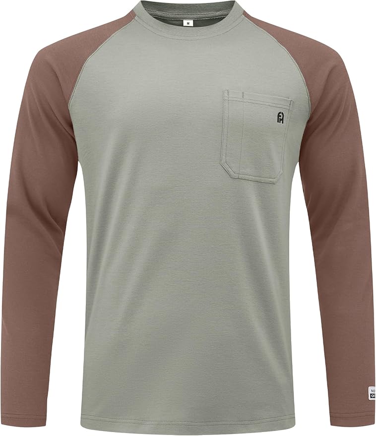 FR Shirts for Men Lightweight Fire Resistant Shirts 5.5oz for Men Long Sleeve NFPA2112/CAT2
