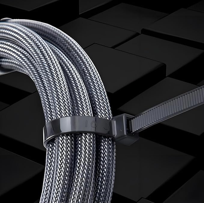 50 Pack Black Zip ties 24 Inch Heavy Duty Cable Ties 120lb Tensile Strength 0.3" Wide UV Resistant Zip Ties for Outdoor Indoor Use Electrical Wire