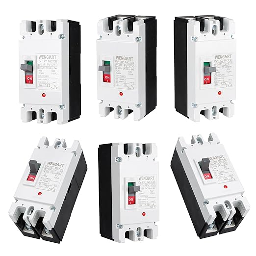 WENGART DC MCCB 500VDC WGM1PV-250,125Amp Solar PV Disconnect Switch,2P Heavy Duty Molded Case Breaker with Arc Chutes for Solar Energy Systems,ESS & Battery Protection