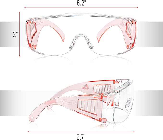 UNCO- Safety Goggles Over Glasses, Protective Goggles, Anti Fog, Work, Safety Glasses Over