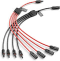 CASMAN Solar Panel Connectors Y Branch 1 to 4 Parallel PV Adapter Cable Tool-Free, Extra Long Solar Panel Splitter 1000V Cable for Most Conventional Type Solar Connectors(M/FFFF and F/MMMM)