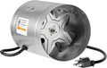 iPower 6 Inch Inline Booster, 240 CFM Exhaust HVAC, Duct Blower for Bathroom, Kitchen, Basement, Attic and Grow Tent, 6'' Fan, Silver