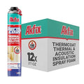 Akfix Thermcoat Fire Rated Spray Foam Insulation 240 sq ft (12x27.1 oz) - (R-Value 11.32/2 inch) Closed Cell Expanding Wide Sealant Thermal Insulation for Walls and Attic - Gun&Cleaner NOT Included