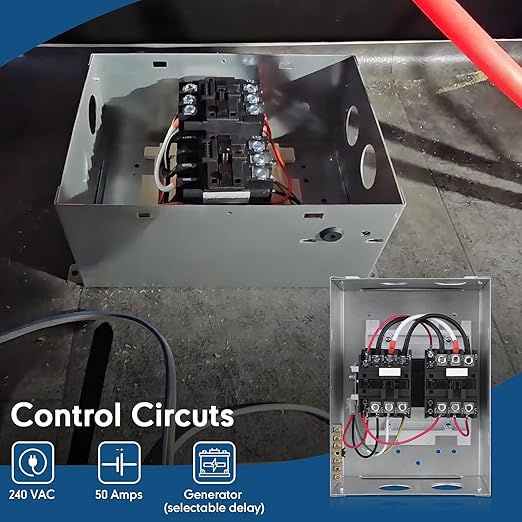 RV Transfer Switch, 50 Amp Automatic Transfer Switch for RV Speedboats Home Standby 120/240 Volt PD52 Power