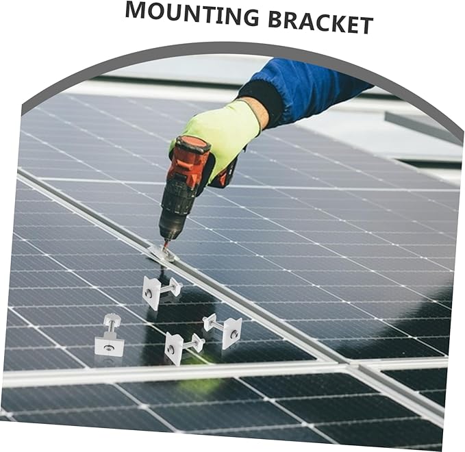 4pcs Aluminum Alloy Solar Panel Mid Clamps with Bolts and Washers for Secure Mounting Fit for Various Solar Installations Easy Installation and High Precision Design